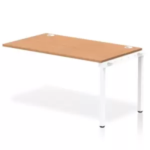 Image of Impulse Bench Single Row Ext Kit 1400 White Frame Office Bench Desk Oak
