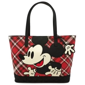 image of Loungefly Disney Mickey Mouse Twill Tote With Puffy Nylon Trim