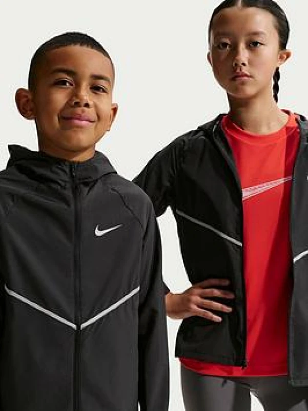 Image of Nike Kids Performance Running Jacket - Black Male 11 - 12 Years