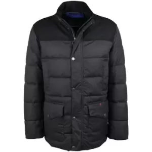 Image of Barbour Mens Baffle Trellon Wax Jacket Navy Large