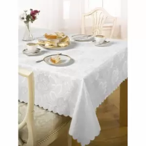 image of Green & Sons Table Cloth Damask Rose 60 X 84" White