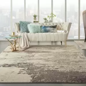 Image of Celestial CES02 Ivory Grey 66cm x 305cm Runner - Grey and Ivory