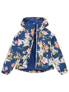 Image of Trespass Trespass Girls Hopeful Floral Print Jacket - Blue Print, Blue Print, Size 3-4 Years, Women