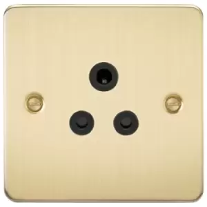 Image of KnightsBridge Flat Plate 5A unswitched socket - brushed brass with Black insert