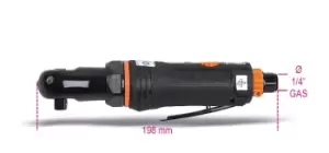 Image of Beta Tools 1921 M1 Compact Reversible 1/4" Drive Air Ratchet 27Nm 019210005
