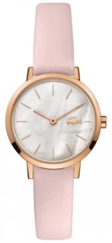 image of Lacoste Womens Moon Leather Strap Mother Of Pearl Dial Watch