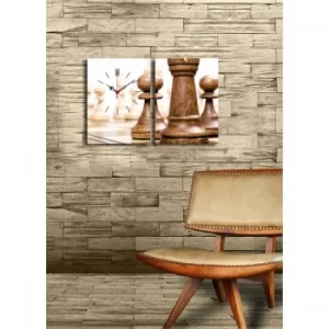 Image of 2P3040CS-123 Multicolor Decorative Canvas Wall Clock (2 Pieces)