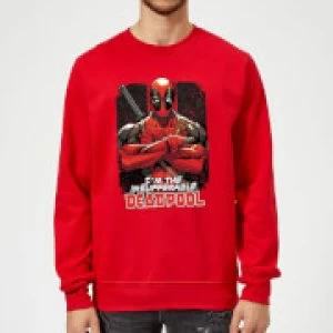 Image of Marvel Deadpool Crossed Arms Sweatshirt - Red - L