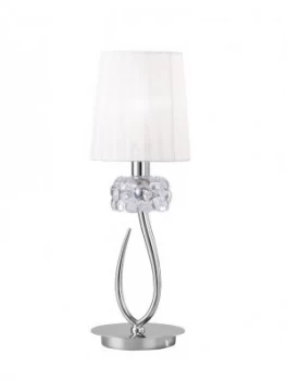 image of Table Lamp 1 Light E14 Small, Polished Chrome with White Shade