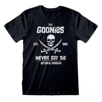 Image of Goonies - Never Say Die Unisex Large T-Shirt - Black