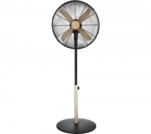 RUSSELLHOB RHMPF1601WDB 16" Pedestal Fan Black & Brown, Black