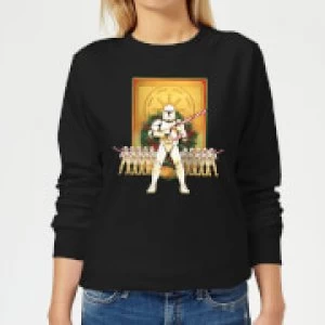 image of Star Wars Candy Cane Stormtroopers Womens Christmas Sweatshirt - Black