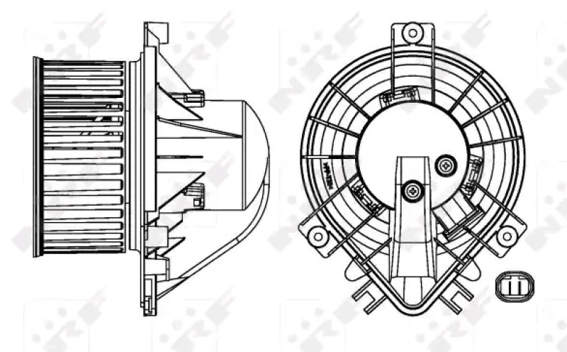 Image of NRF 34158 Blower Motor EASY FIT for left-hand drive vehicles, without integrated regulator, with bolts/screws Interior Blower (2669)
