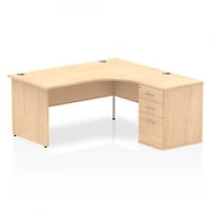 Image of Impulse 1600 Right Hand Panel End Workstation 600 Pedestal Bundle Maple