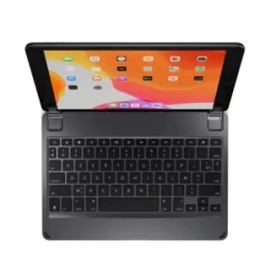 image of 10.2 Inches AZERTY French Bluetooth Wireless Keyboard for iPad 7th Generation 2019 Aluminium Body Backlit Keys Space Grey