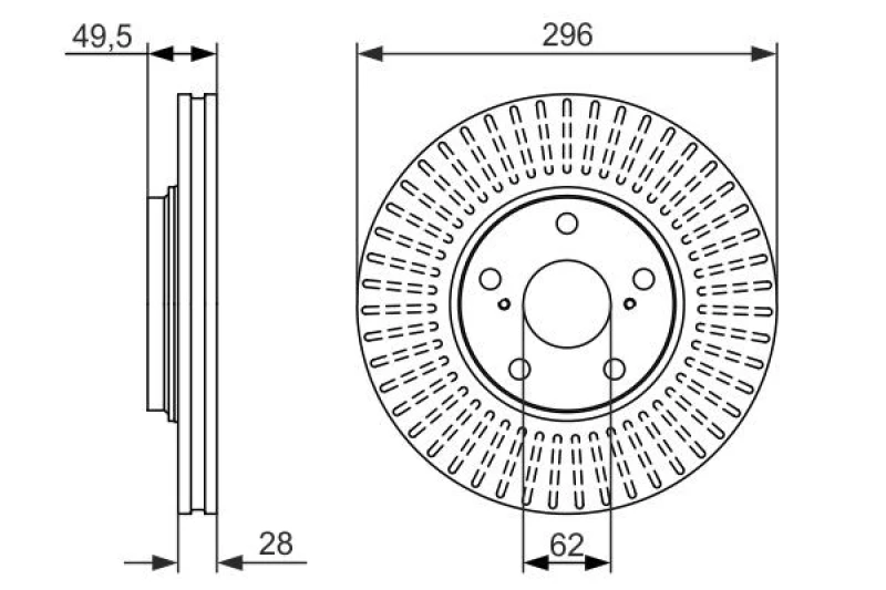 Image of Bosch 0 986 479 664 Brake disc Vented, Oiled Brake Disc (82)