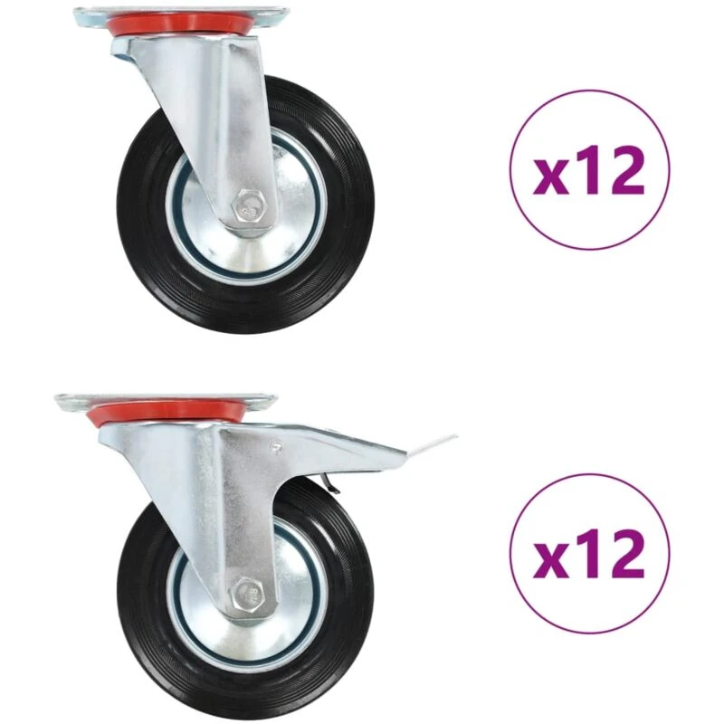 Image of VIDAXL 24 pcs Swivel Casters 160 mm Vidaxl 8719883718217