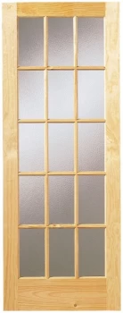 Image of Wickes Whitby Internal Pine 15 Lite Glazed Door - 1981 x 686mm