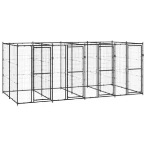 image of Vidaxl Outdoor Dog Kennel Steel 9.68 M