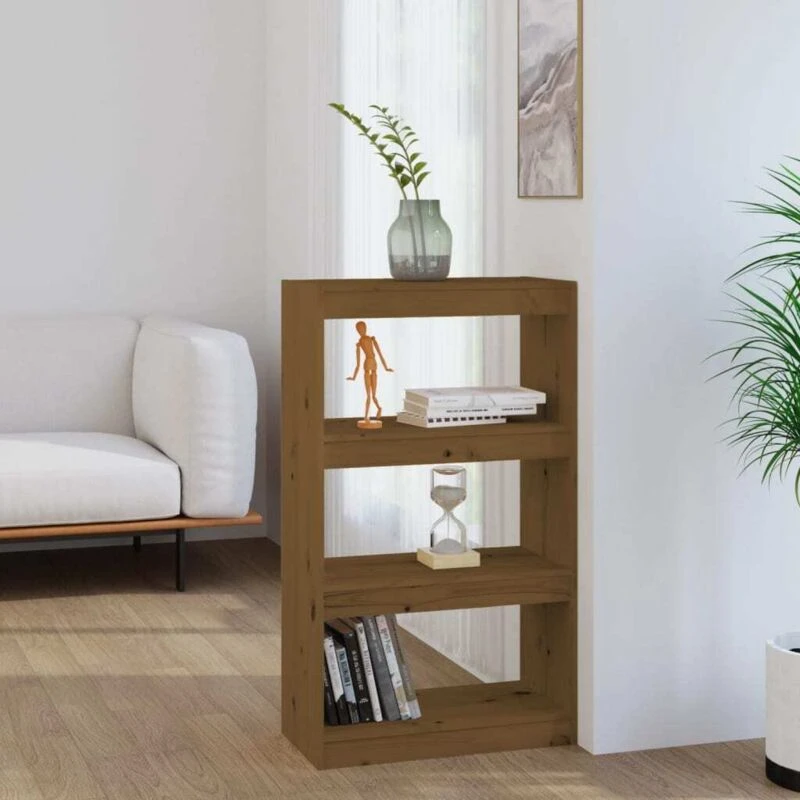 Image of VIDAXL Book Cabinet/Room Divider Honey Brown 60x30x103.5cm Wood Pine Vidaxl 8720286608661