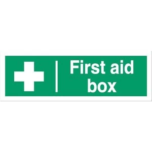 Stewart Superior SP058SAV Self Adhesive Vinyl Sign 300x100mm First Aid Box