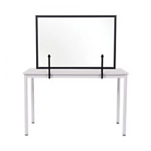 Image of Bi-Office Maya Protector Desktop Board with Clamps and Black Wooden Optic Frame Acrylic 900 x 600 mm