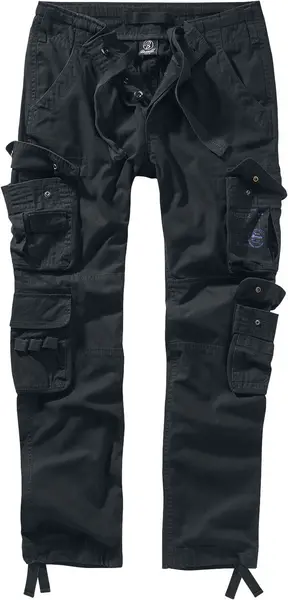 Image of Brandit Pure Vintage Trouser Slim Cargo Trousers Black XXL Men