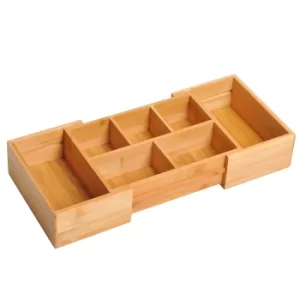 Image of HOMCOM Bamboo Expandable Organiser, 24.6Lx17.6Wx7H cm