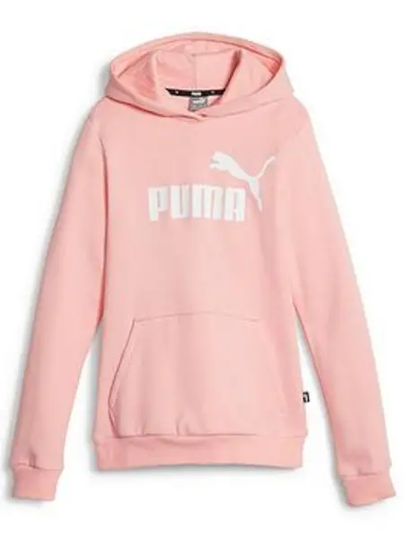 Puma Girls Essentials Fleece Logo Hoodie - Light Pink, Size 13-14 Years, Women