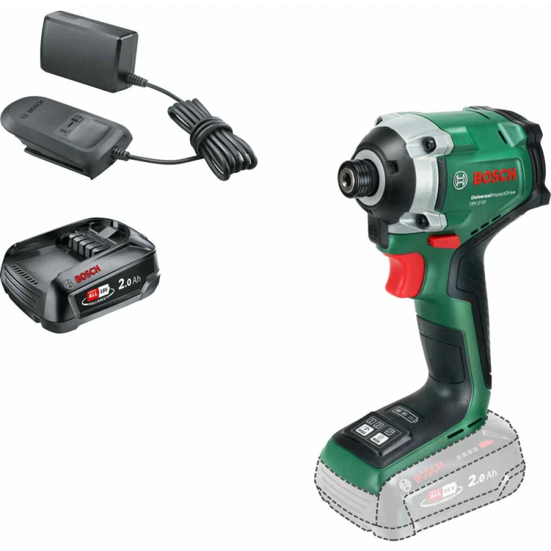 Image of Bosch UNIVERSALIMPACTDRIVE 18V-210 18v P4A Cordless Brushless Impact Driver 1 x 2ah Li-ion Charger No Case UNIVERSALIMPACTDIVE 18V-210