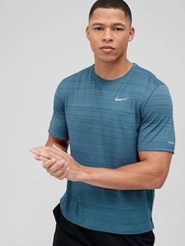 Image of Nike Run Dri-FIT Miler T-Shirt - Teal, Size L, Men