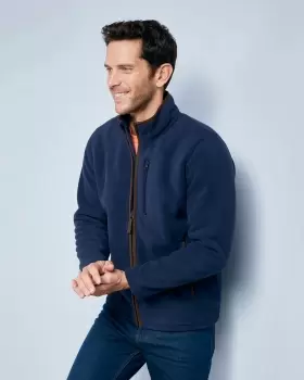 image of Cotton Traders Mens Haworth Bonded Fleece Jacket in Blue