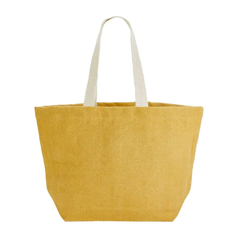Image of Westford Mill Womens Washed Jute Tote Bag in Mustard Mustard Female One Size
