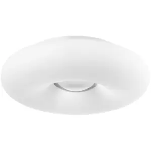 Image of Merano - Jacksonville 4 Light Flush Ceiling Light Opal Glass Chrome Metal LED E27