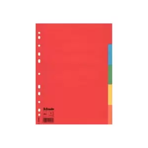 Image of Esselte Cardboard Divider A4 5 Tabs Multicolour - Outer carton of 20