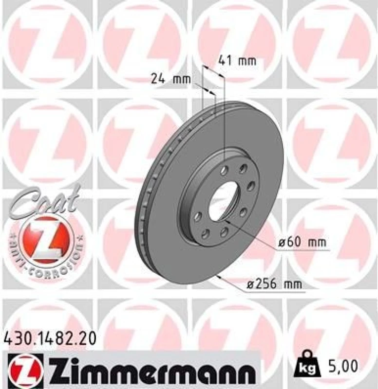 Image of ZIMMERMANN Brake disc ZIMMERMANN 430.1482.20