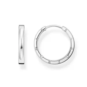 image of THOMAS SABO Silver Small Signature Hoop Earrings