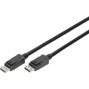Image of Digitus DisplayPort Cable 5m gold plated connectors, double shielding, Braided shield, Common shield, Shielded, Round Black [1x DisplayPort plug - 1x