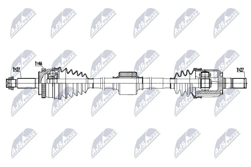 Image of NTY NPW-HY-663 Drive shaft Automatic Transmission, Front Axle Right Drive Shaft (13)