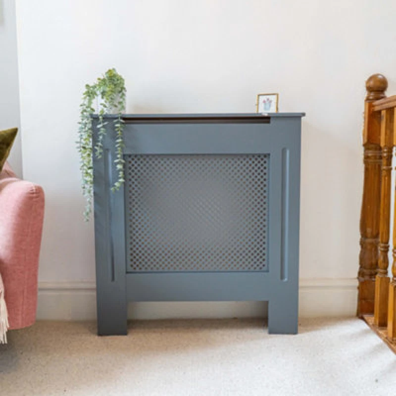 Image of Jack Stonehouse Diamond Grey Mdf Wooden Radiator Cover - Small - 78Cm (W) X 81.5Cm (H) X 19Cm (D)