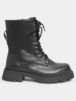 Image of Yours Extra Wide Fit Mocc Toe Boot Black, Size E, Women