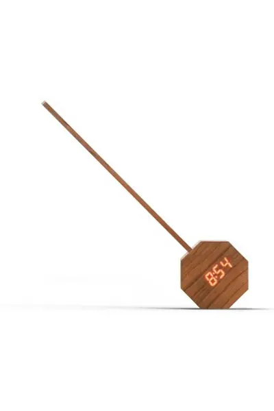 Image of Gingko Octagon One Plus Alarm Clock, Cherry