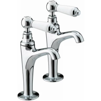 Image of Renaissance High Neck Kitchen Sink Taps Pair - Chrome - Bristan