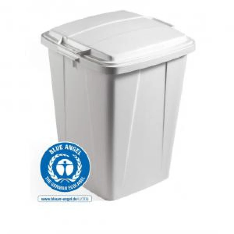 Image of Durable Durable DURABIN ECO Strong Square Grey Recycling Bin + Lid - 90L Grey