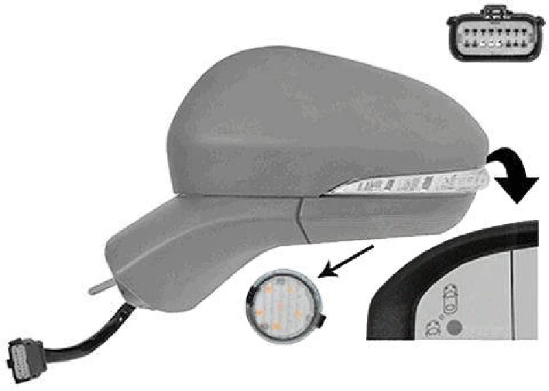Image of VAN WEZEL 1883815 Wing mirror * HAGUS * Left, with memory, partially primed Outside Mirror (50)