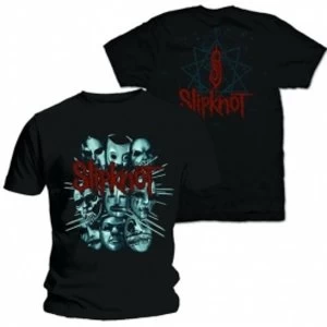 image of Slipknot Masks 2 Mens Black T Shirt: X Large