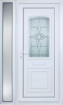Image of Wickes Medway 1 Sidelight Pre-hung Upvc Door 2085 x 1220mm Left Hand Hung