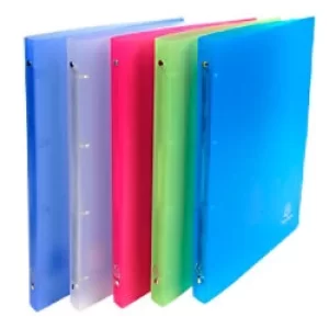 image of Exacompta Ring Binder Chromaline 51169E Polypropylene A4 4 ring Assorted Pack of 20