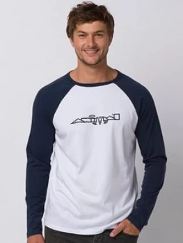 Image of Animal Long Sleeve Retro Action Graphic T-Shirt - Indigo Blue, Indigo Blue, Size XS, Men