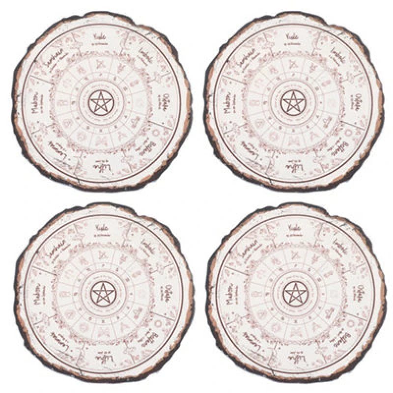 Image of Something Different Something Different Wheel Of The Year Coaster Set (Pack of 4) in Dark Brown Dark Brown One Size Unisex 5063750959467
